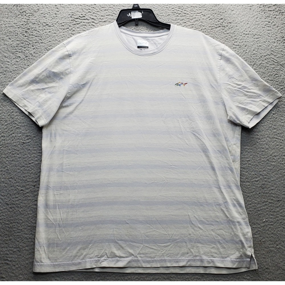 Greg Norman Golf Shirt Mens XXL Multi Striped Performance Short Sleeve Crew Neck